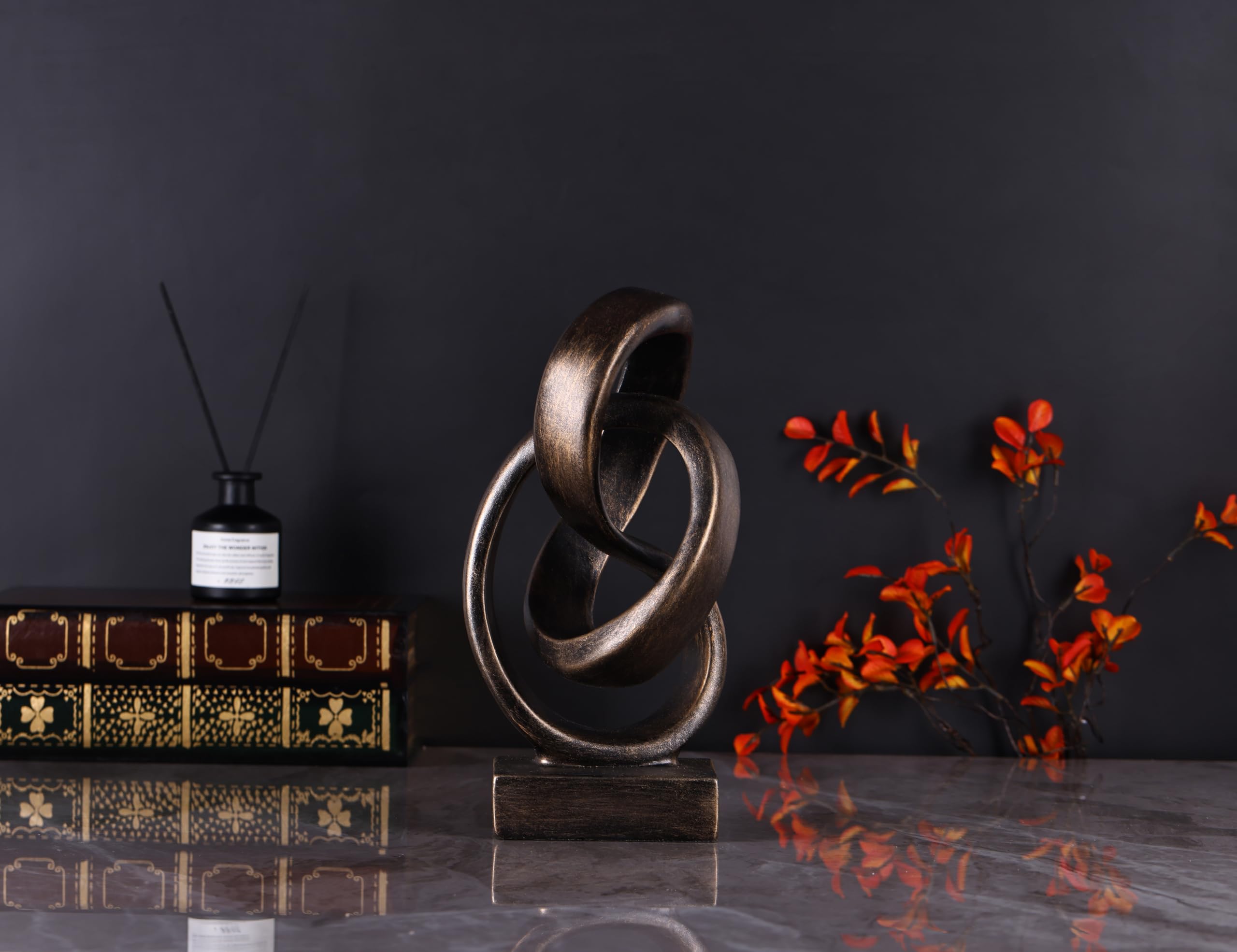 Scultura astratta moderna con nodo, decorazione artistica in resina ispirata a Möbius, elegante per casa e ufficio, ideale per mensole, scrivanie e caminetti