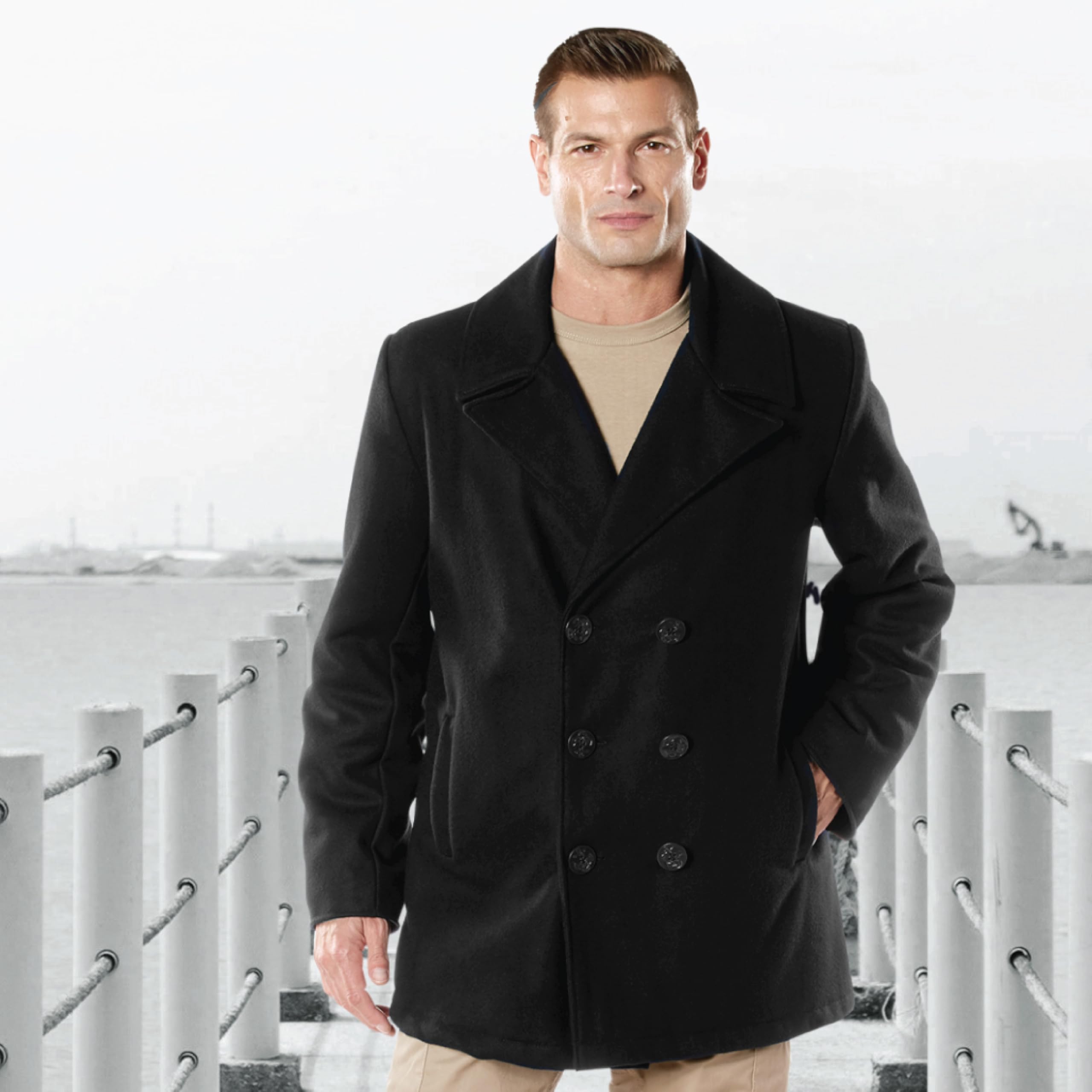 Amazon.com: Rothco 21859 Naval Heritage Pea Coat Color : Black