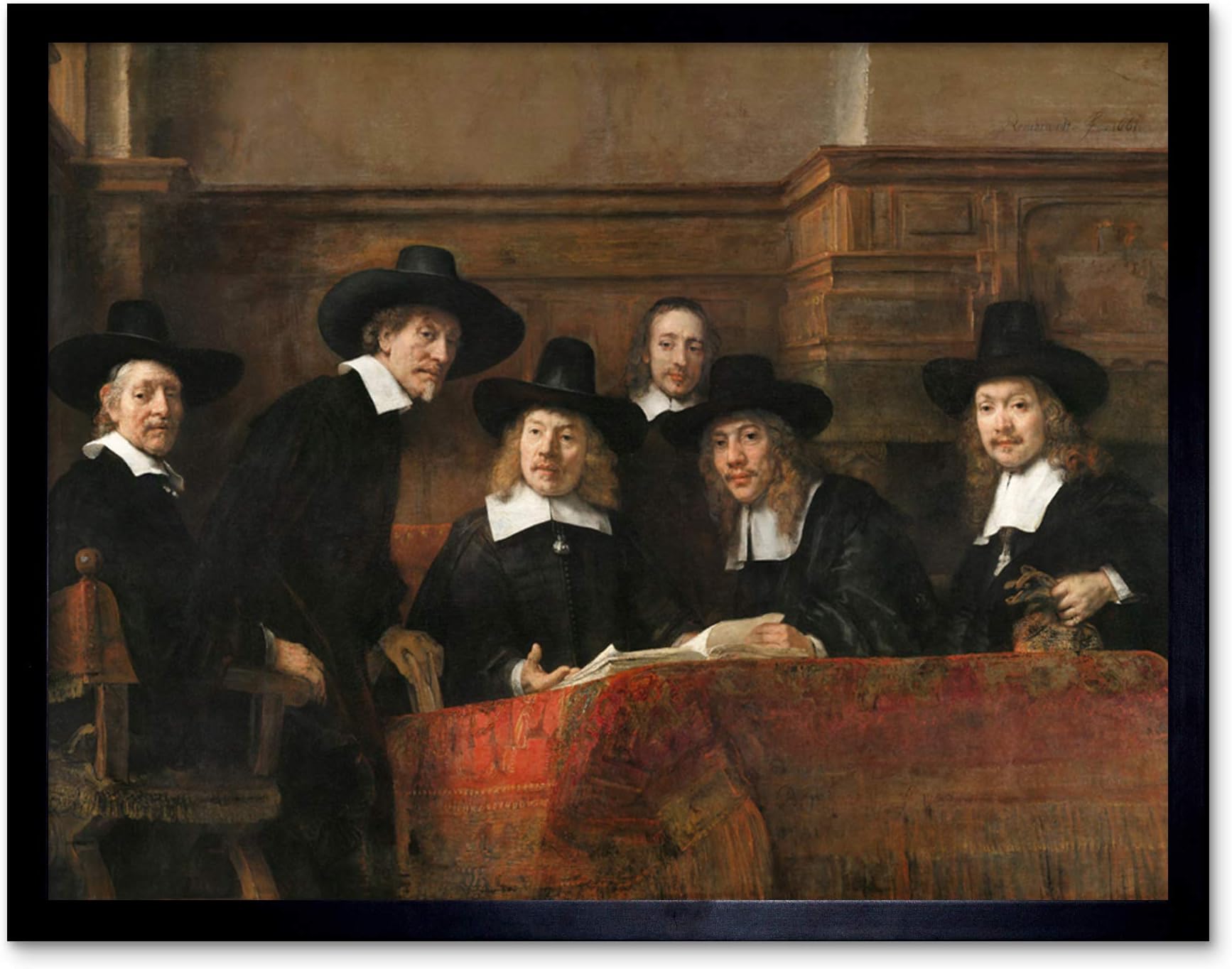 Rembrandt De Staalmeester Amsterdamse Lakenbereidersgilde Art Print Framed Poster Wall Decor 12x16 inch