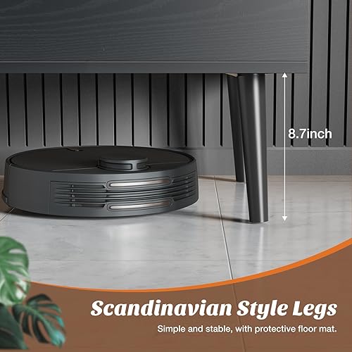 Miniatura 7 de Sweetcrispy Mesa de centro negra, mesas de centro elevables para sala de estar, mesas centrales de comedor de madera con estante de almacenamiento y