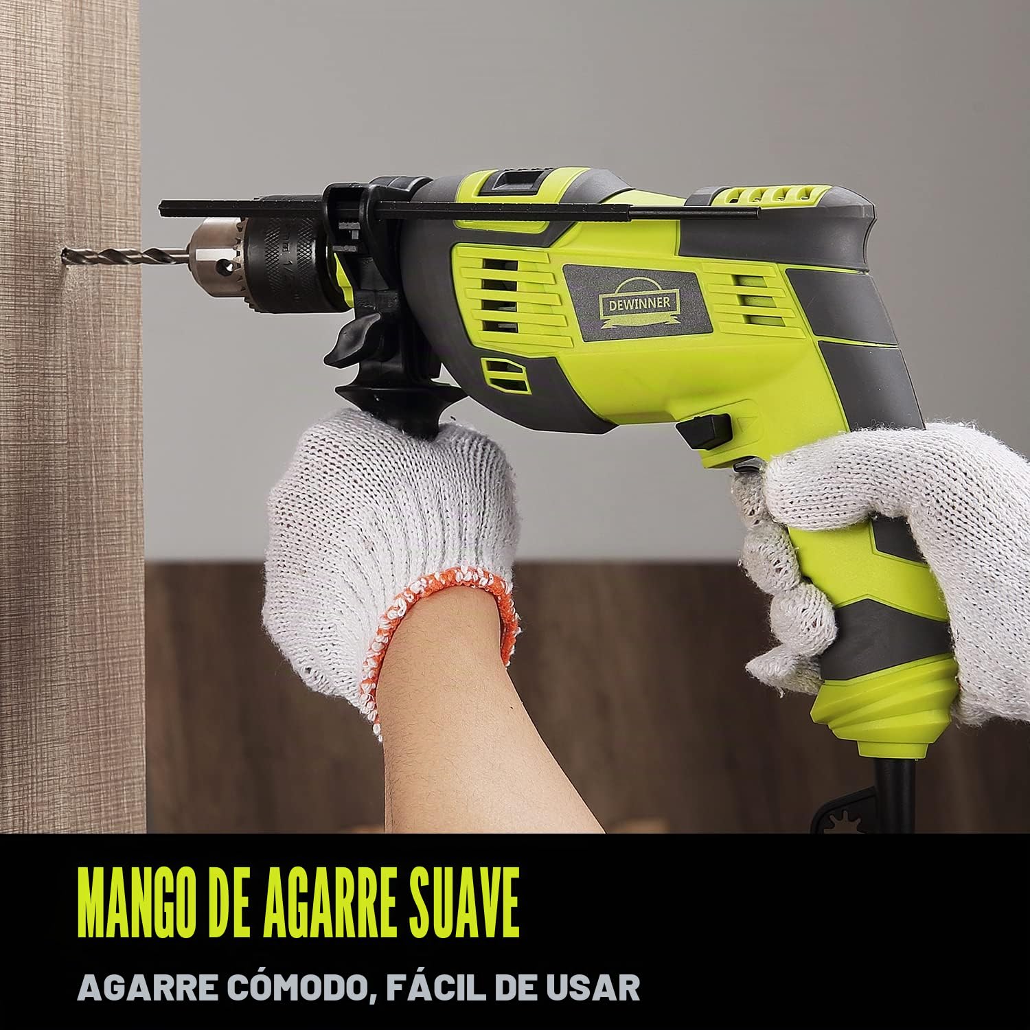 Taladro de martillo, taladro de impacto eléctrico con cable de 710 W, portabrocas de metal de 13 mm, 0-3300 RPM, potente taladro de velocidad variable para taladrar en acero