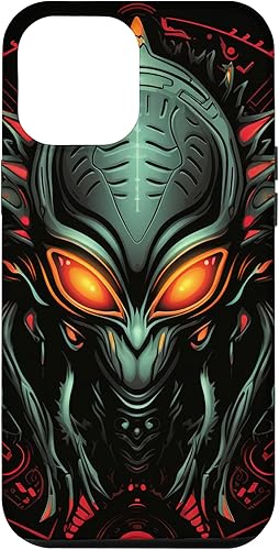 Vista 10 de iPhone 14 Pro Cute Green Alien Head UFO Space Face Alien Case