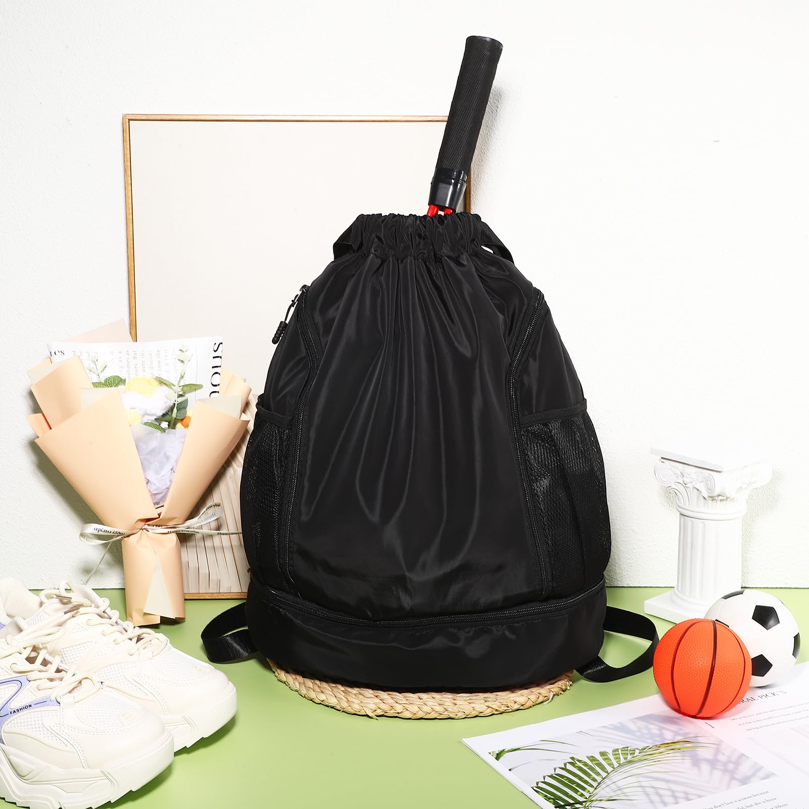 Sosoport Drawstring Bags Drawstring Backpack Bags Sport String Backpack Drawstring Gym Bag for School Sports Swimming Gym Travel - Image 2
