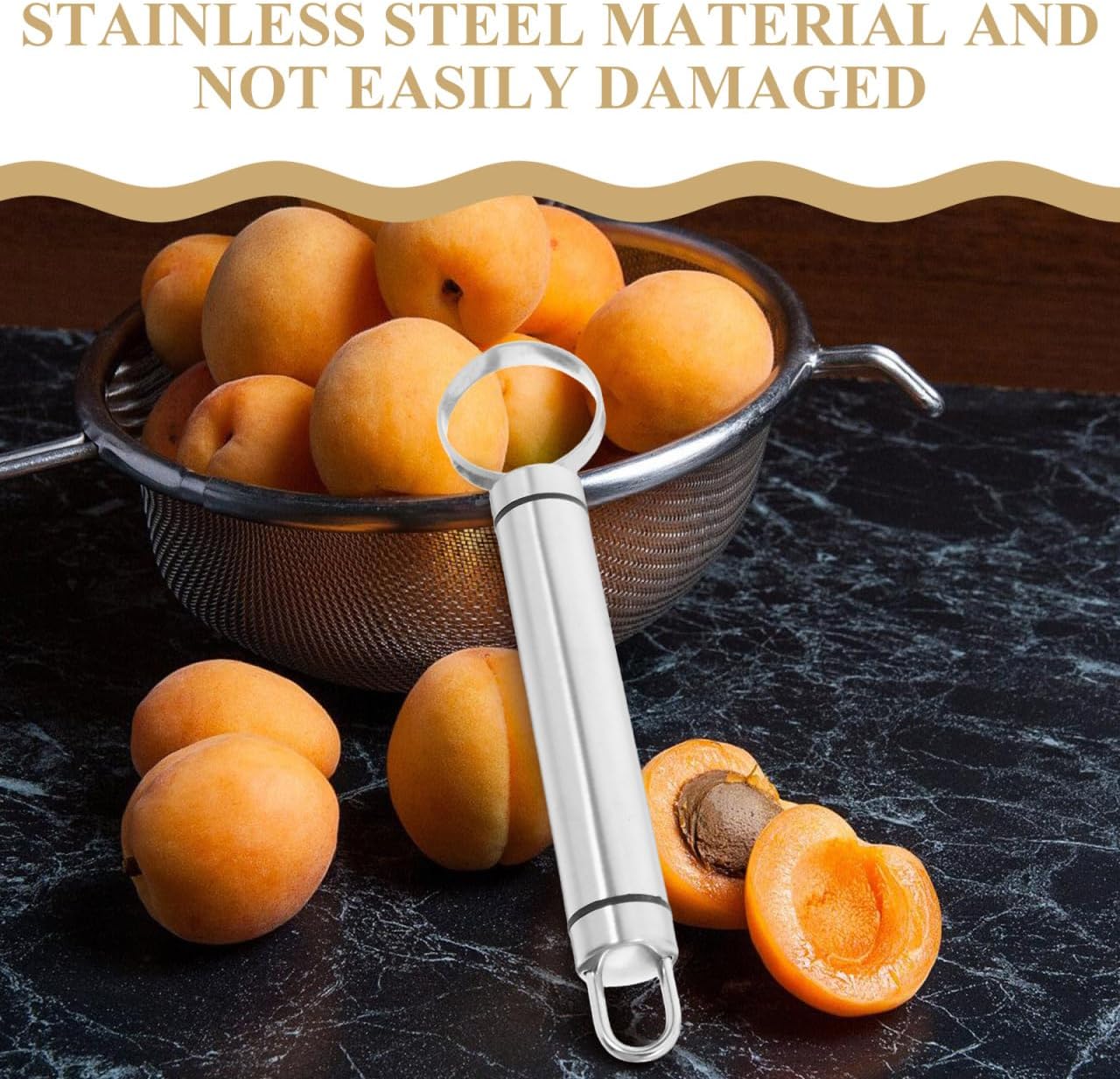 Hemoton 2 Pcs Stainless Steel Fruit Vegetable Corer Set