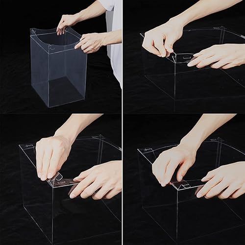 Miniatura 9 de XININSUN 2 cajas transparentes grandes para pasteles, 10 x 10 x 9 pulgadas con cinta y tapa preplegada, para embalaje de pasteles de 8 pulgadas,