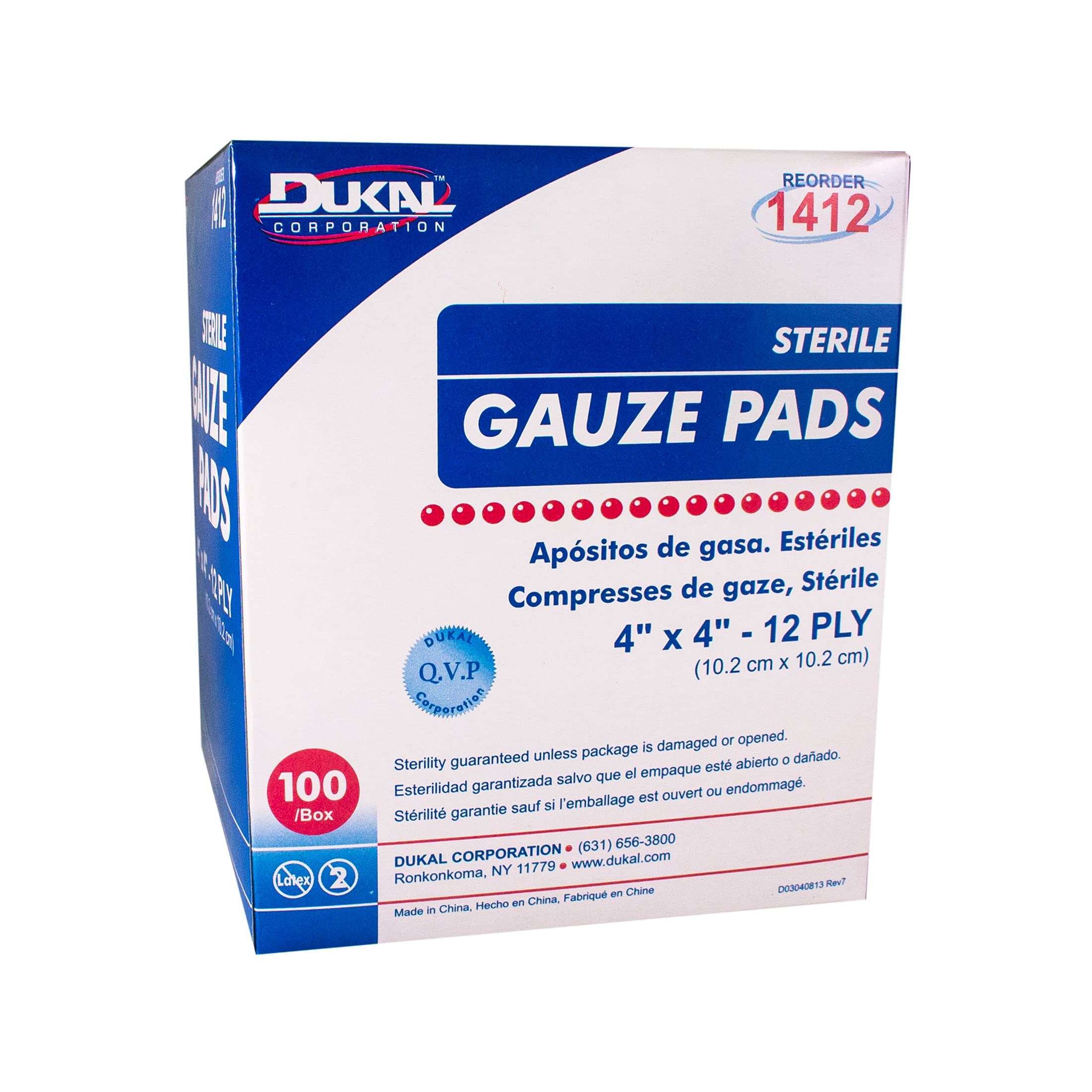 Dukal Gauze Pad 4" x 4" 12-Ply, Sterile, Pack of 100 — Amazon image 2