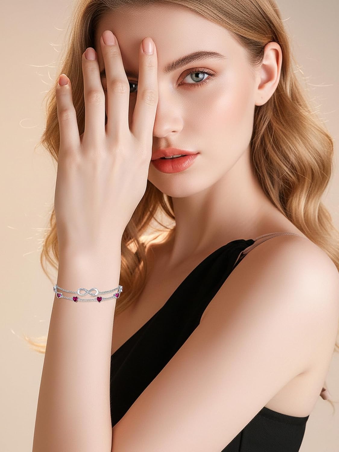 Prismata Infinity Birthstone Charm Link Bracelet/Anklet 925 Sterling Silver Adjustable 12 Months Birthstone Infinity Bracelet/Anklet Birthday Jewelry Gifts for Women Her - Image 2