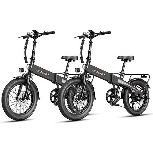 Jasion EBS 20" Foldable Electric Bike Fat Tire for Adults, 1000W Peak, 48V Removable Built-in Battery, 23MPH 50 Miles Range Commuter Electric Bike with Aluminum Frame for City, Mountain, Snow