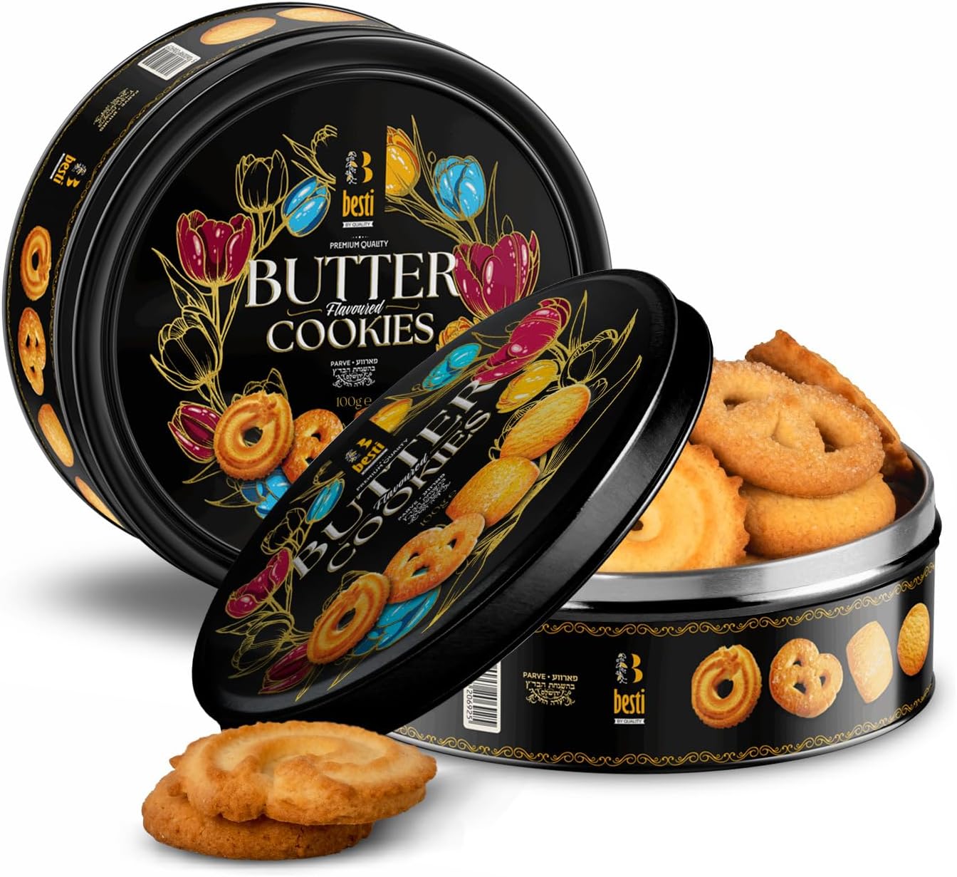 Besti Butter Cookies 100g Pack of 2   Premium Quality Butter Flavoured Cookies in Assorted Shapes   Kosher Certified, Crispy and Delicious Snack for Sharing or Gifting