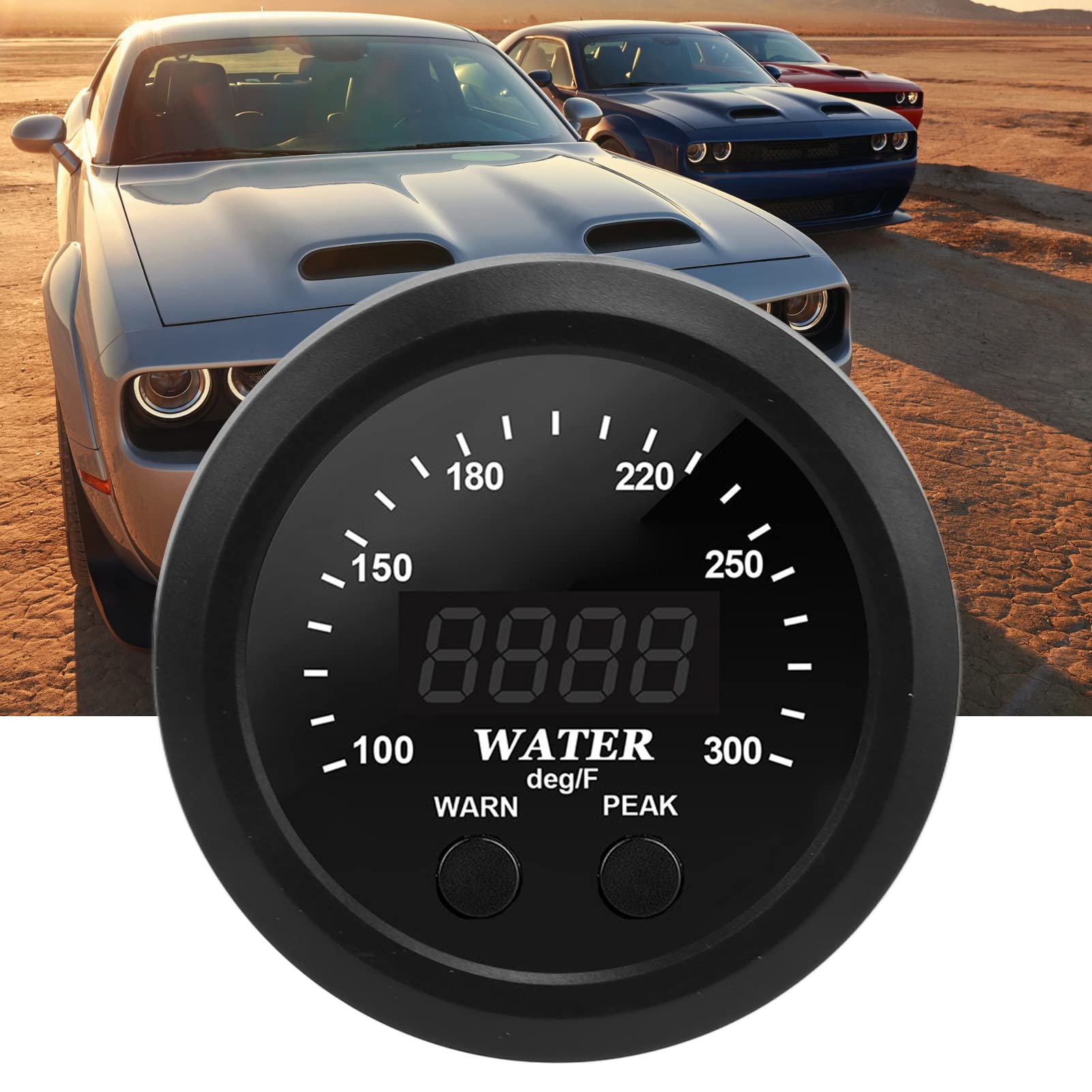 Medidor de Temperatura del Agua de 2,5 Pulgadas con Pantalla LED Roja para Monitorear la Temperatura del Refrigerante en Automóviles y Camiones