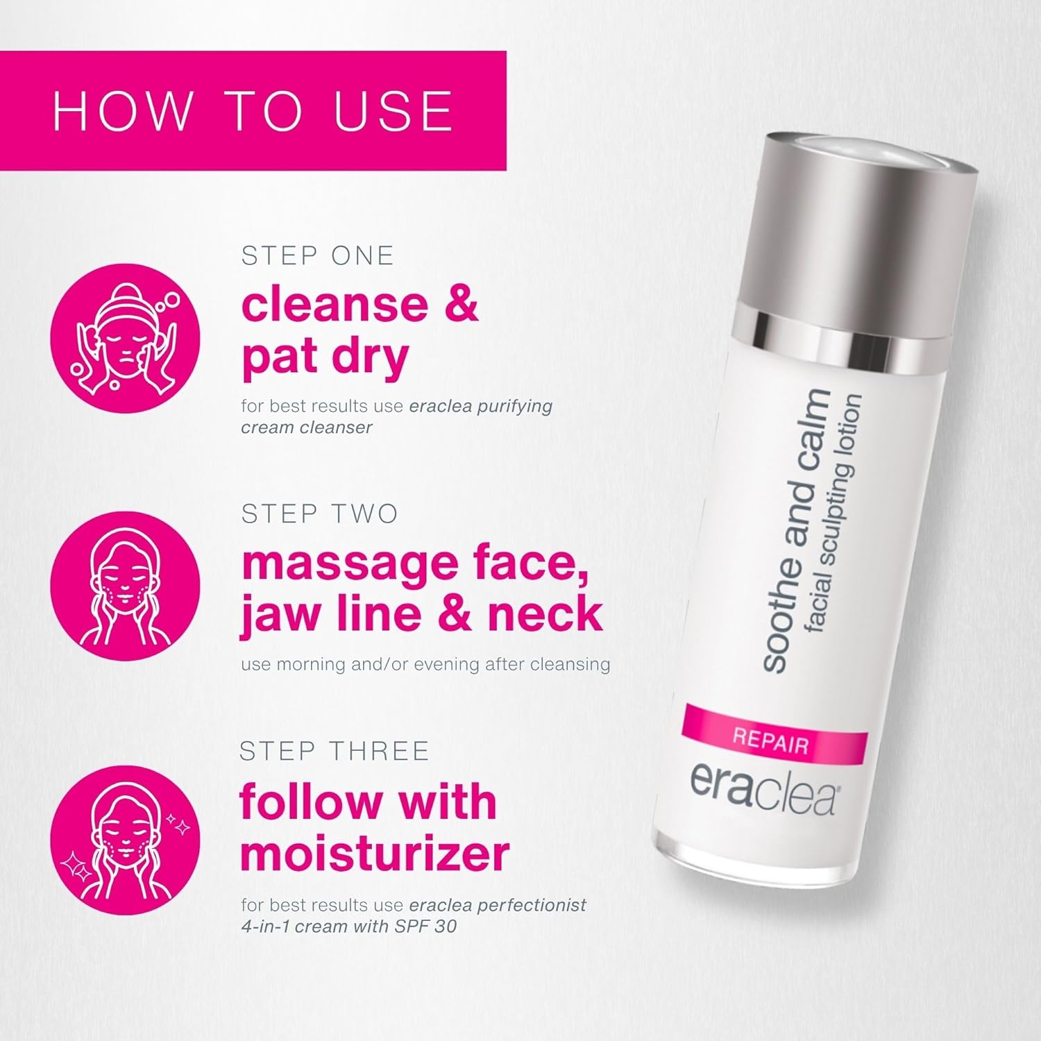 eraclea Soothe and Calm Facial Sculpting Lotion with Hyaluronic Acid & Arnica - Hydrating Firming Cream for a Smoother, Lifted Appearance, Suitable for All Skin Types (1 fl oz)