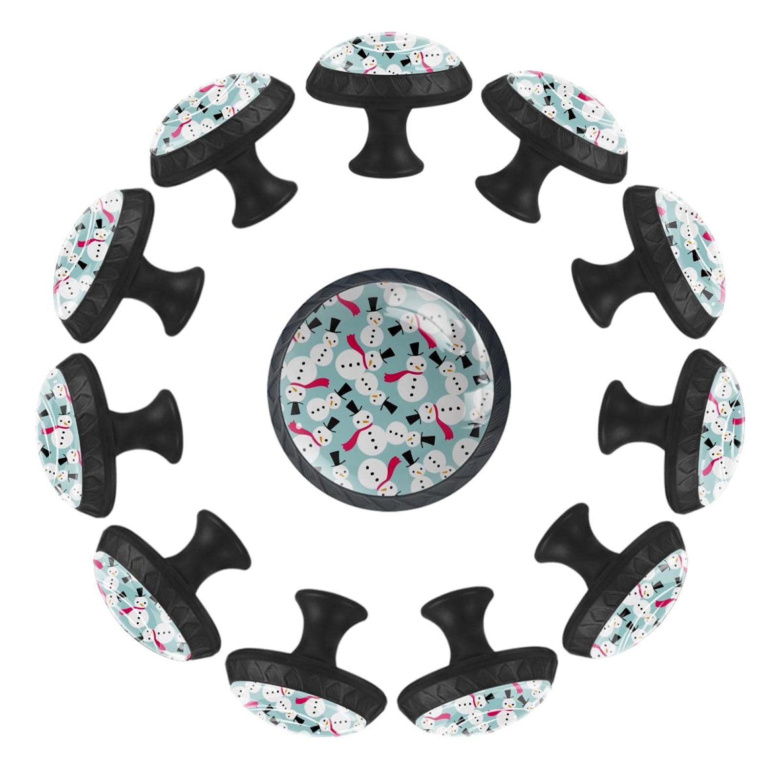 Boutons de tiroir bonhomme de neige 35mm lot de 12 pour commode enfant