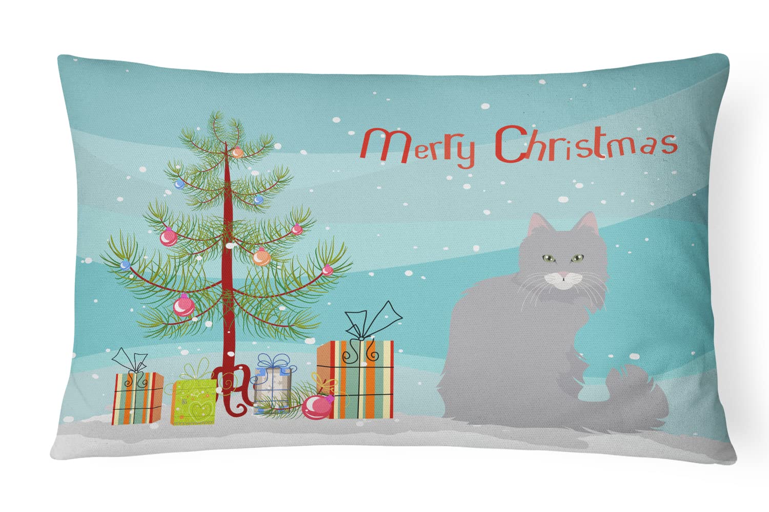 Coussin chat de la forêt norvégienne Merry Christmas 30x40