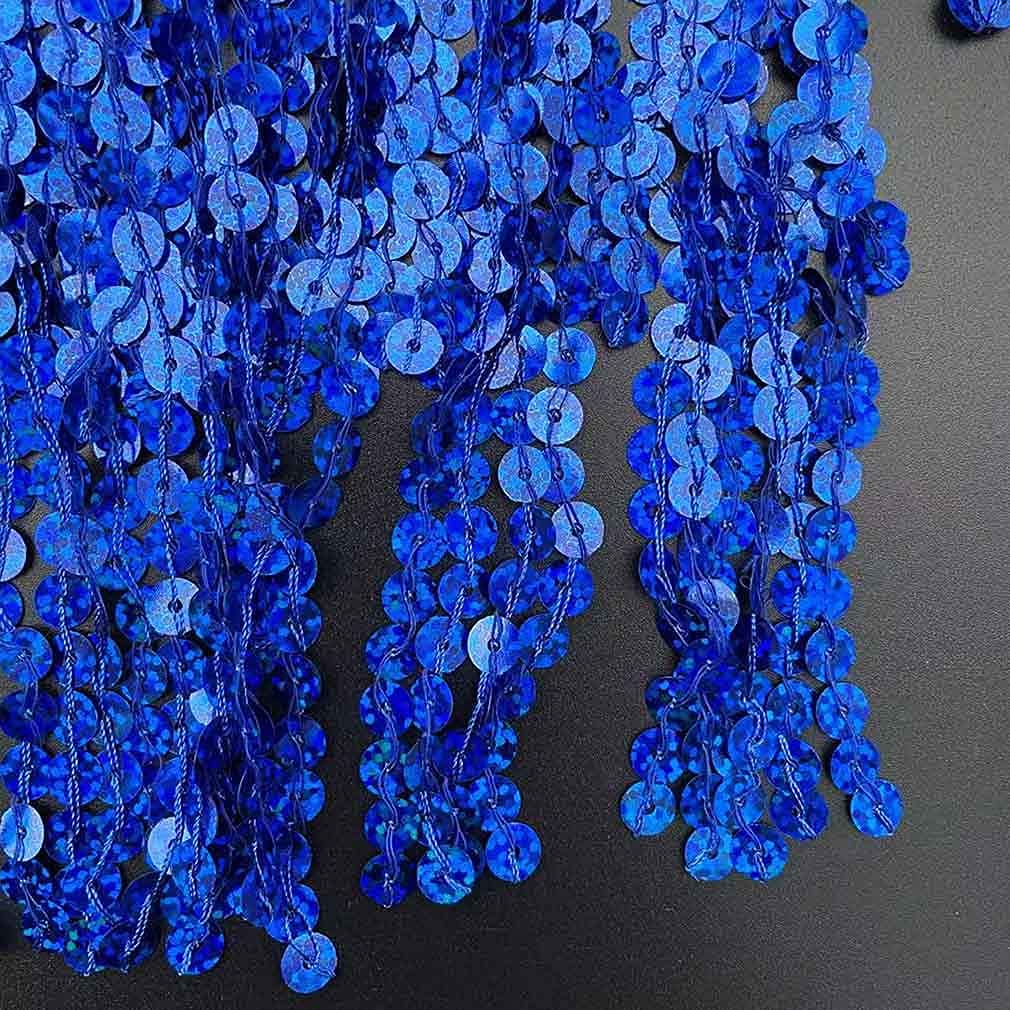 Falda de danza del vientre con lentejuelas para mujer, cinturón de cadera, borla, bufanda, disfraz rave (azul real)
