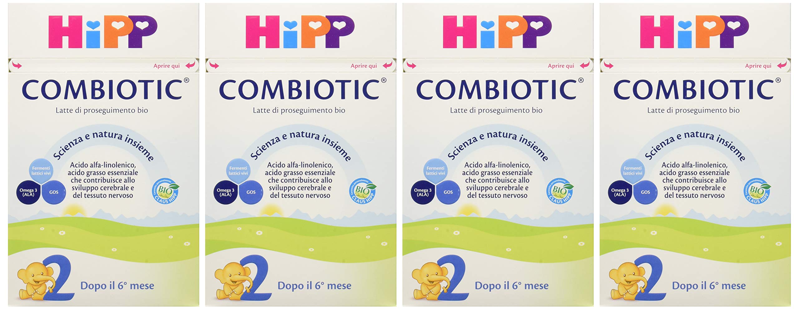 HiPP Latte 2 Combiotic Proseg; polvere - Pacco da 4 x 600 gr