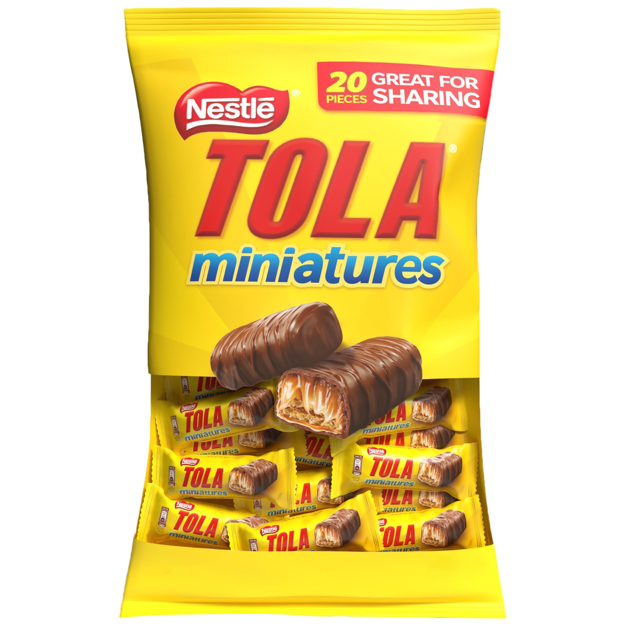 Tola Milk Chocolate And CaRAMel Wafer Bites, 160G Pouch, Yellow