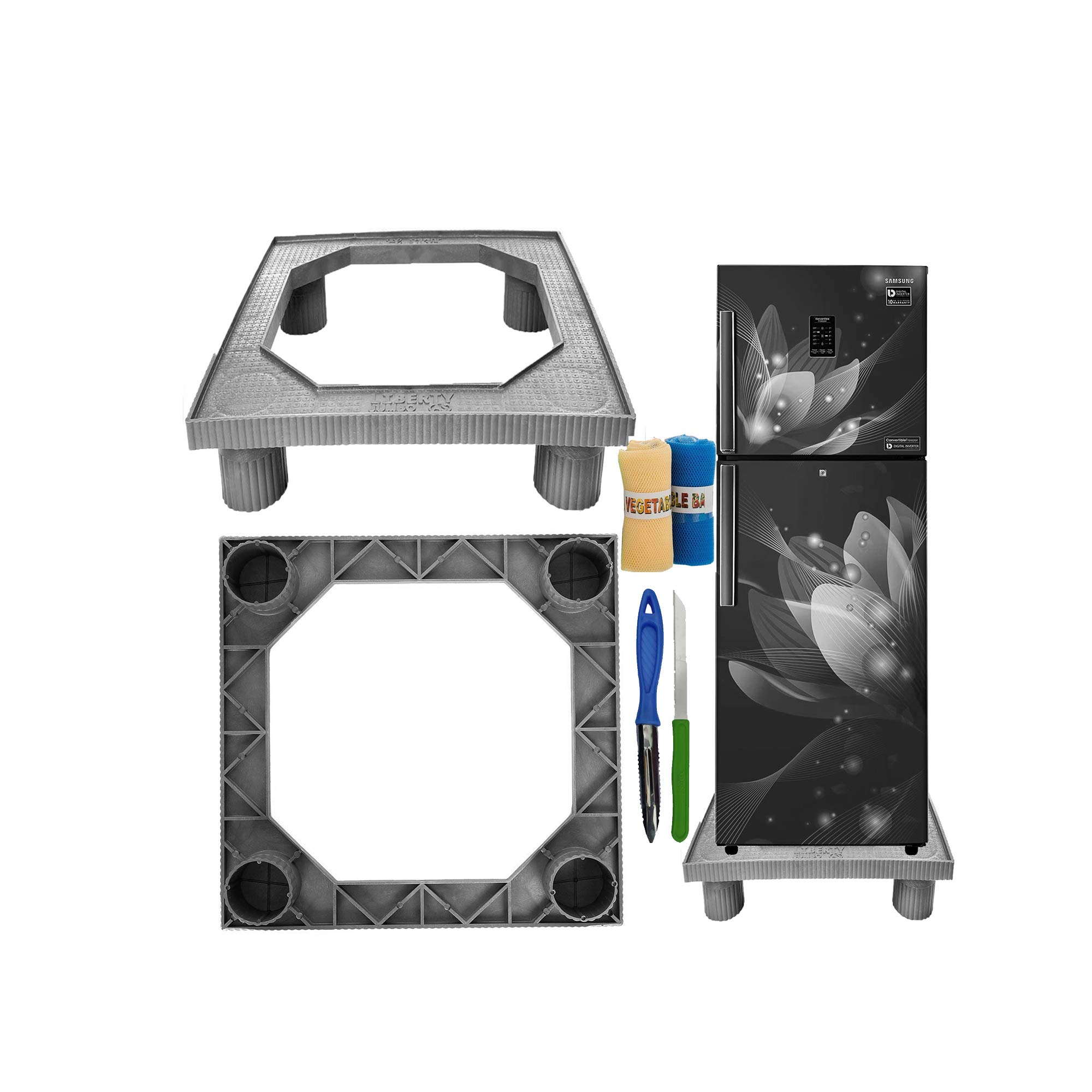 SAI PRASEEDA Heavy Duty Refrigerator Single_Double Door Fridge Stand_Washing Machine Stand_Top Load_Front Load Grey Color with Box Packing Accessories SP92 (B08GKGB5MT) Amazon Price History, Amazon Price Tracker