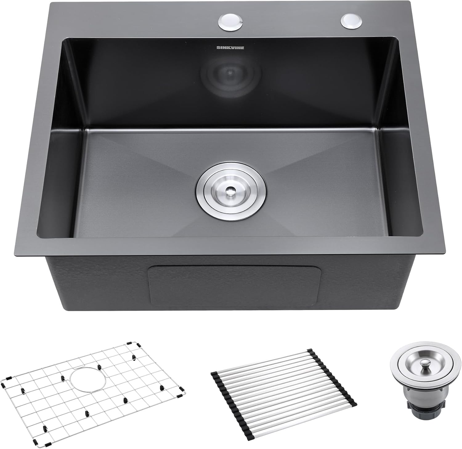SINKVINE Kitchen Sink 22 x 18 Inch PVD Nano Stainless Steel Bar Sink