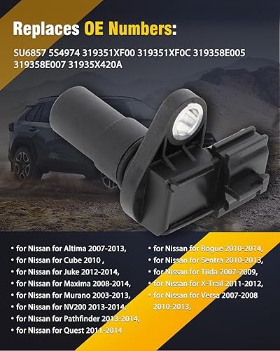 Miniatura 6 de OCPTY Sensor de velocidad de entrada de salida de transmisión automática 3 clavijas se adapta para Nissan Altima Cube Juke Maxima Quest Sentra Tiida