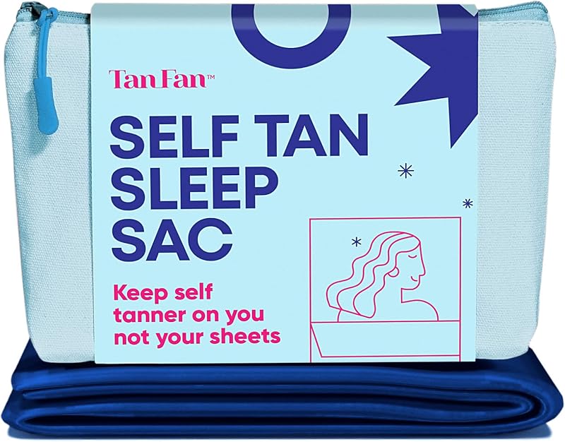 Saco de dormir para autobronzeador Tan Fan French Navy com aberturas para os pés e bolsa de viagem