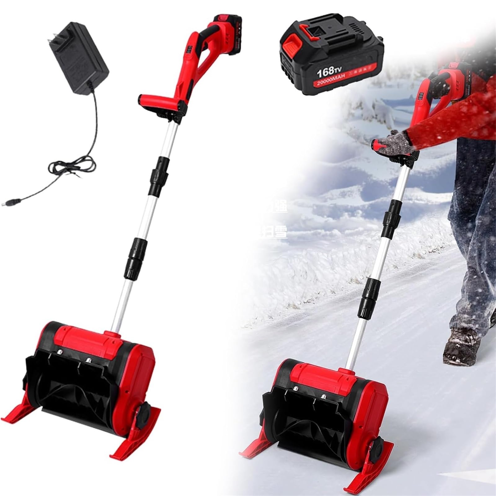 Pala de nieve para terrazas y jardines residenciales con batería de 21V