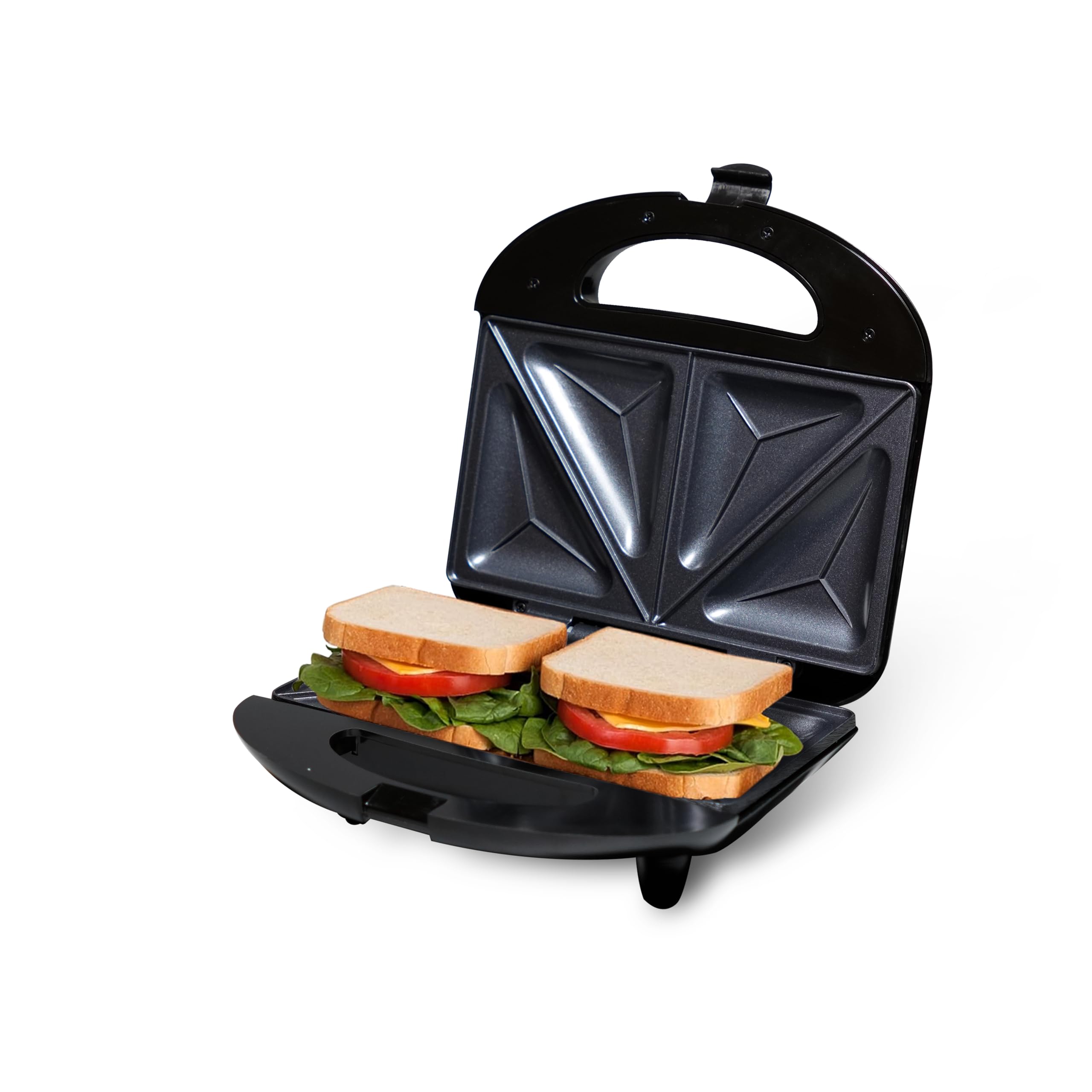 ITALIA 750W Sandwich Maker | Deep Fill Cut & Seal Plates for Bigger Sandwiches | Non-Stick Toaster with Cool-Touch Handle & Lock | for Toasties & Breakfast