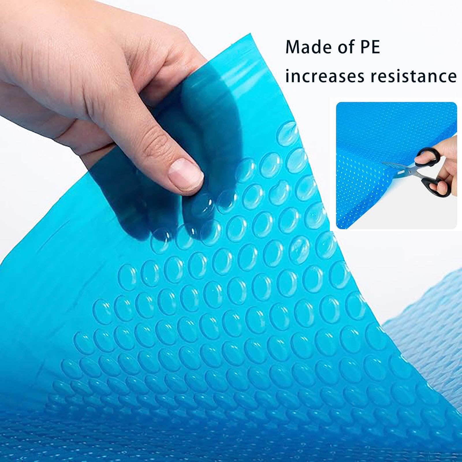 Cubierta Piscinas Manta Térmica 1.3 x 3.9 m Manta Recortable a Medida Cobertor Solar Piscina Rectangular Se Puede Cortar para Jardin y Piscinas, Azul