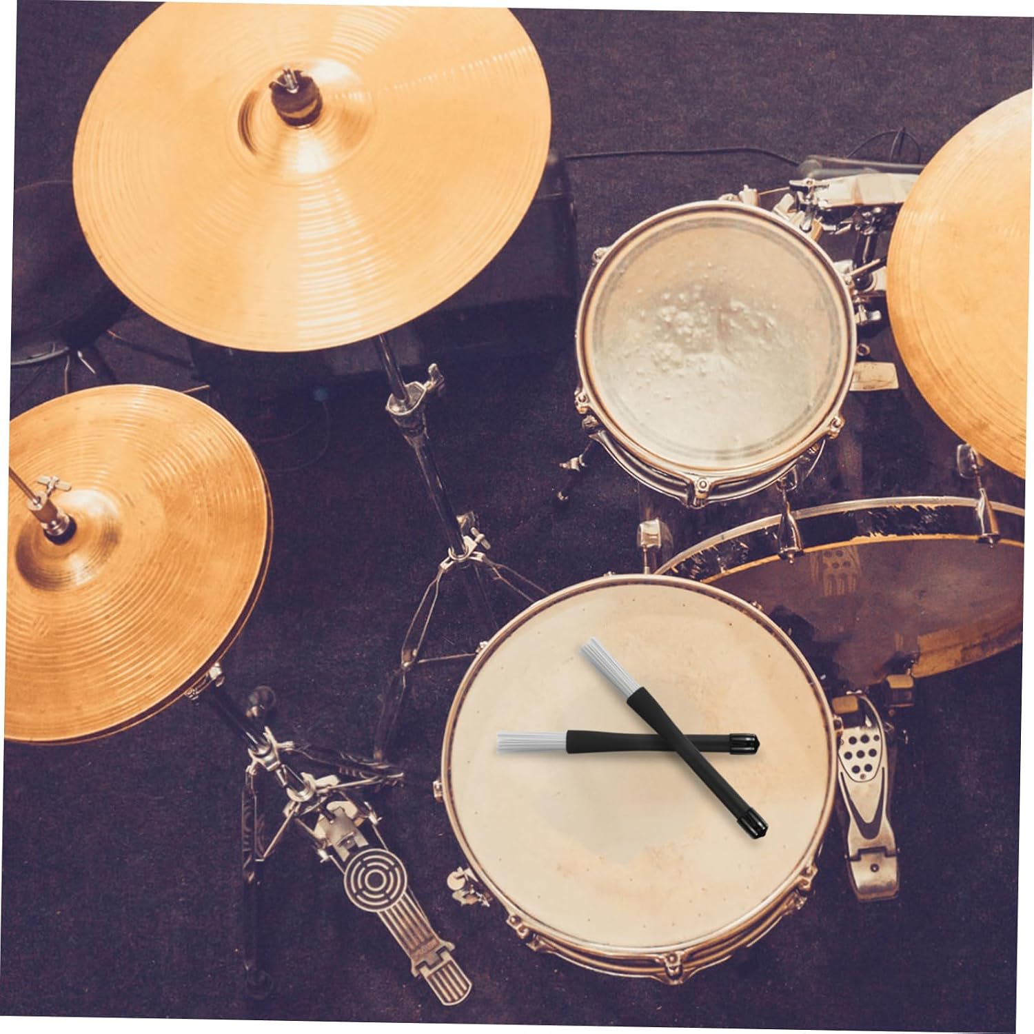 BESTonZON 4pcs Jazz Drum Brushes Dynamic Nylon Brushes for Percussion Gentle Drumheads Flexible and Lightweight for Amateurs Beginners for Jazz Drumming and Folk Rock Bands