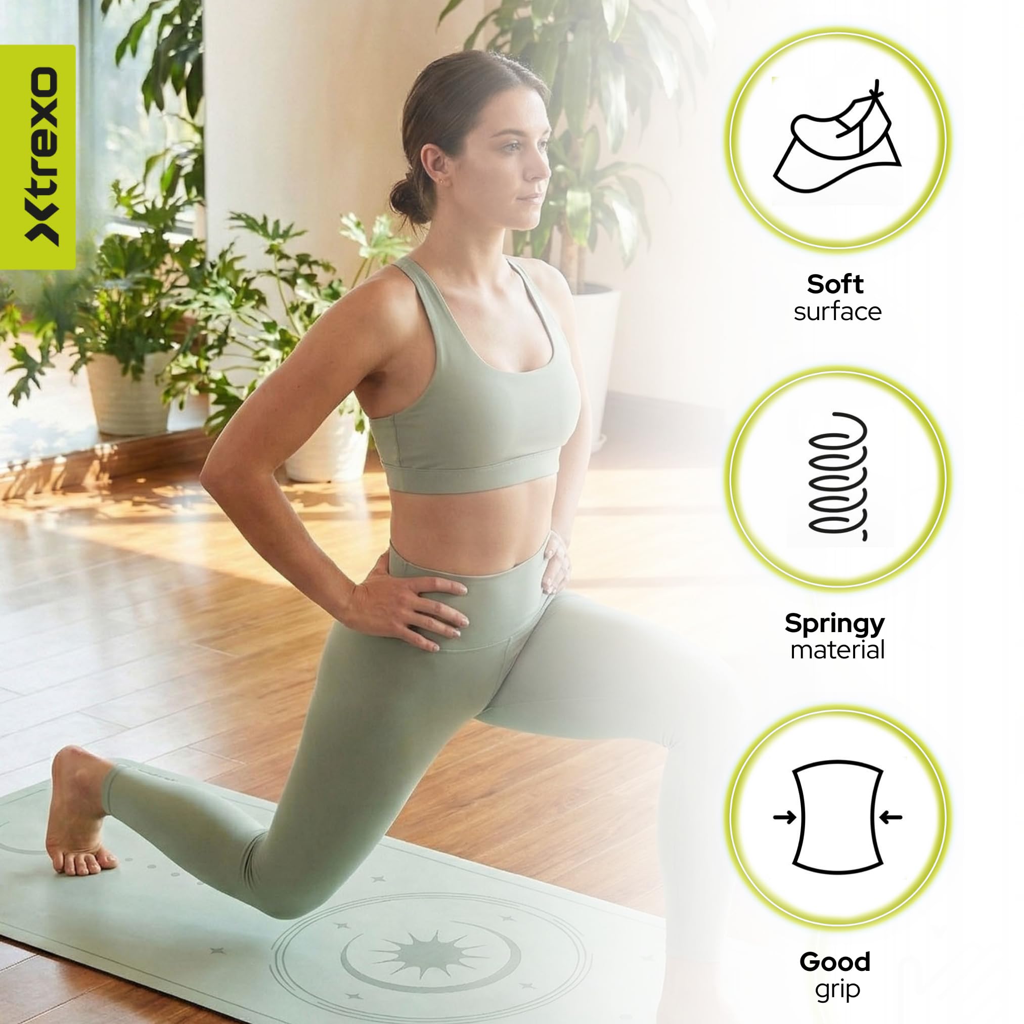 SportVida Tappetino da yoga antiscivolo extra spesso