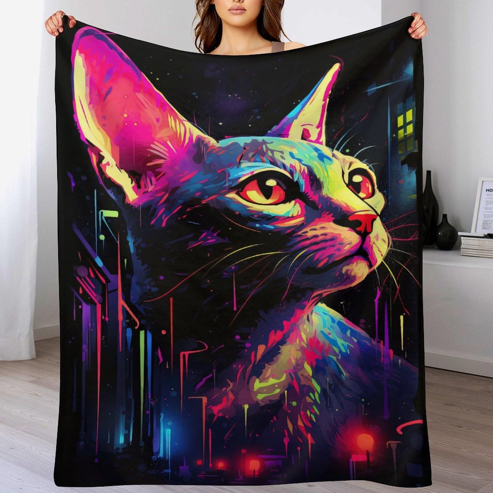 Couverture couverture chat plaid polaire doux et chaud pour lit canape voyage flanelle