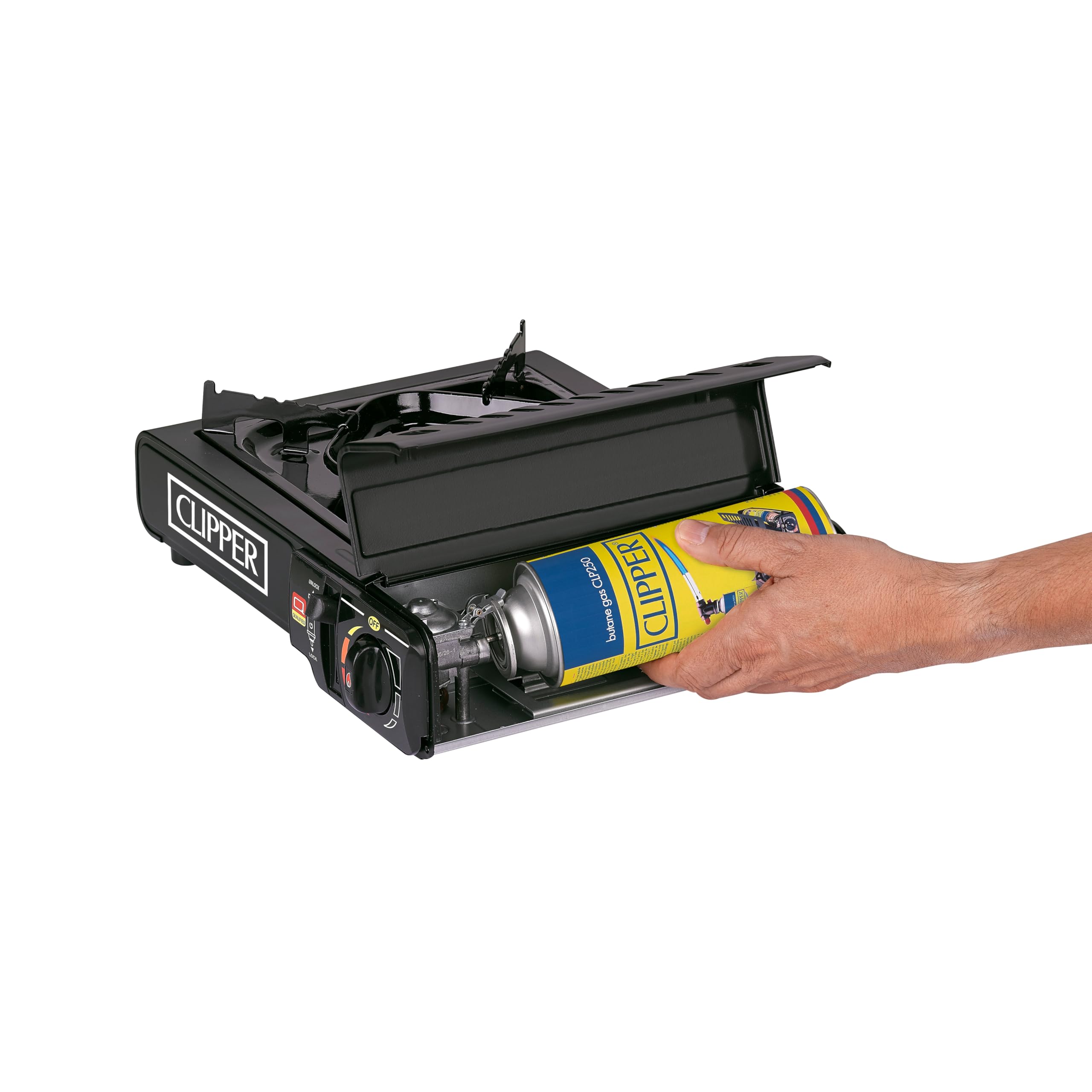 Clipper Lot de 4 cartouches de gaz universelles de 400 ml pour appareils à feu | Valve GLP250 | gaz de camping, poêles, chalumeaux et cuisinières à gaz