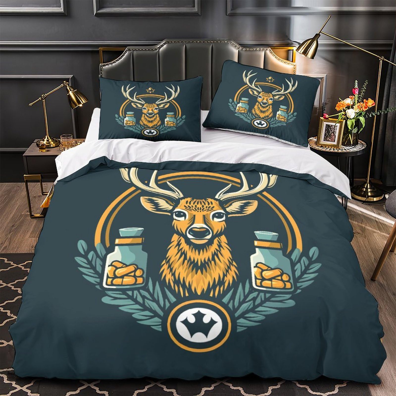 Stampato in 3D Pronipote tibetano Copertina Stampata Microfibra Disegnata Biancheria Da Letto Stile Morbido Set 3 Pezzi,Double（200x200cm）, Per Adolescenti E Adulti