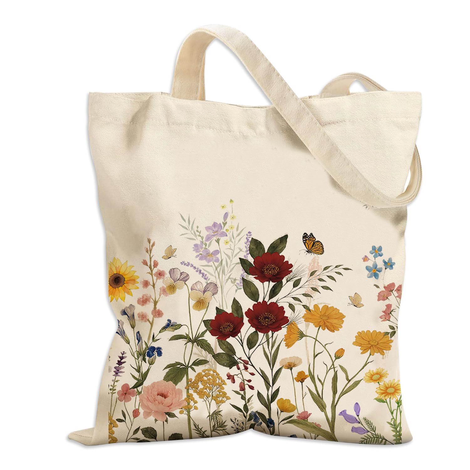 Ästhetische Tragetasche, Elegant Einkaufstasche Bag, Canvas Tragetasche Mit Magnetverschluss Und Innenfach, Leichte Shopper Für Damen, Strandtasche, Einkaufen, Arbeit