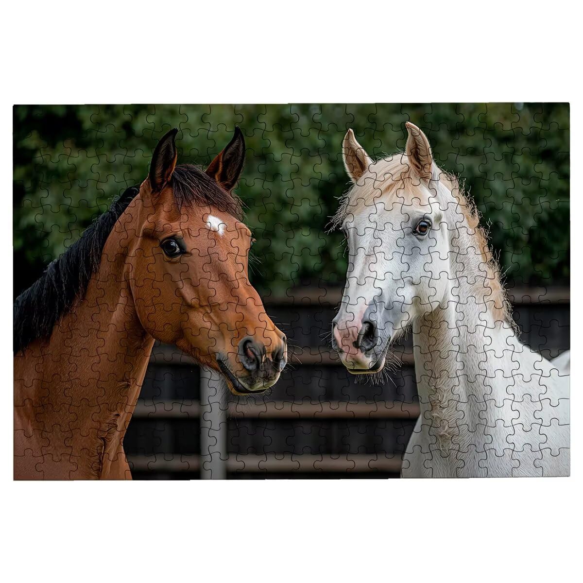 Puzzle 3000 sztuk dorosłych zwierzę, puzzle koń, puzzle 3000 sztuk dla dorosłych, drewniane puzzle z pudełkiem na prezent rozmiar 122 x 81 cm, wyzwanie puzzle dla całej rodziny, prezent dla kobiet