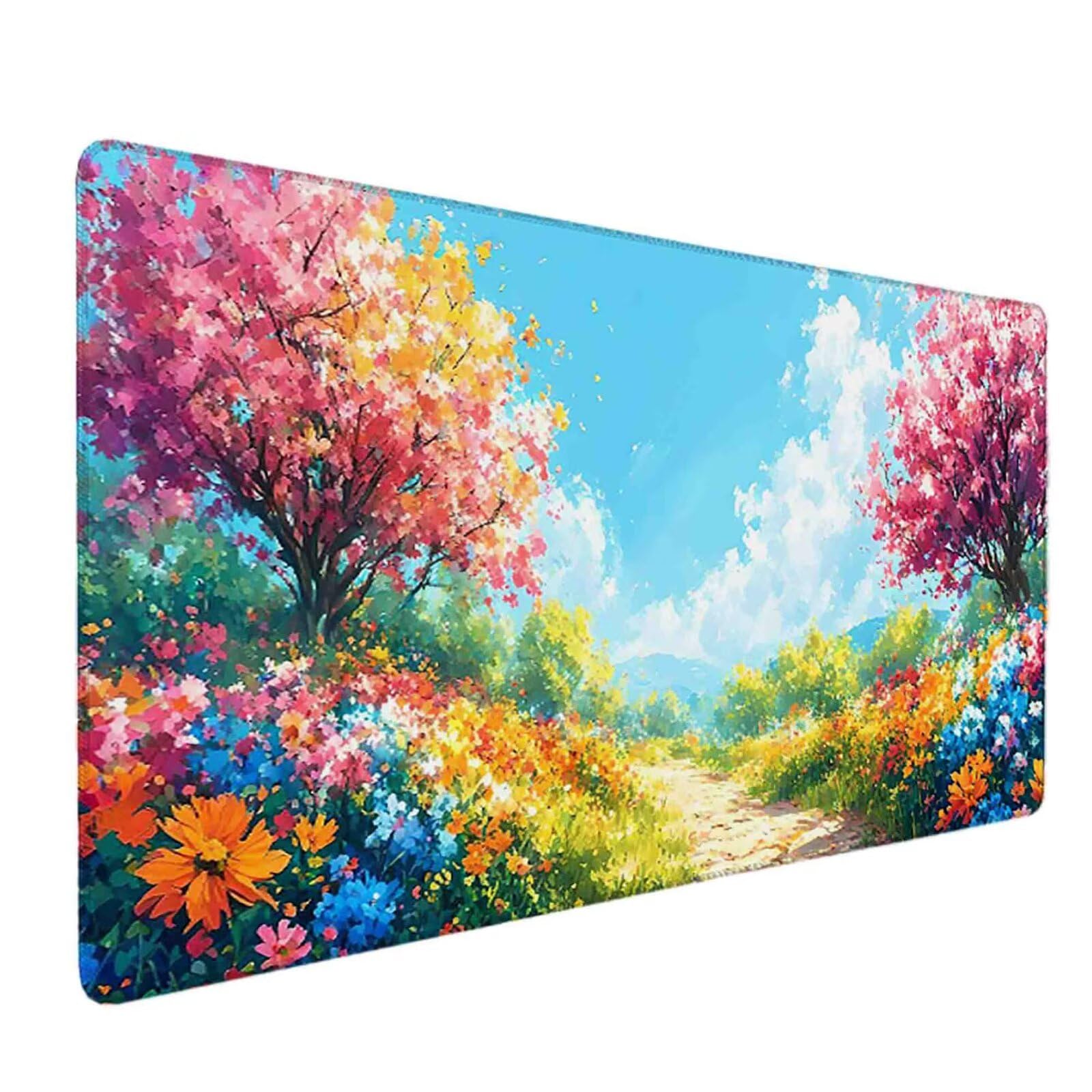 Podkładka pod mysz XXL 1000 x 500 mm różowa podkładka pod mysz z drzewem antypoślizgowa gumowa podkładka do gier, akcesoria biurowe, podkładka pod mysz o wysokiej precyzji i szybkości do komputera