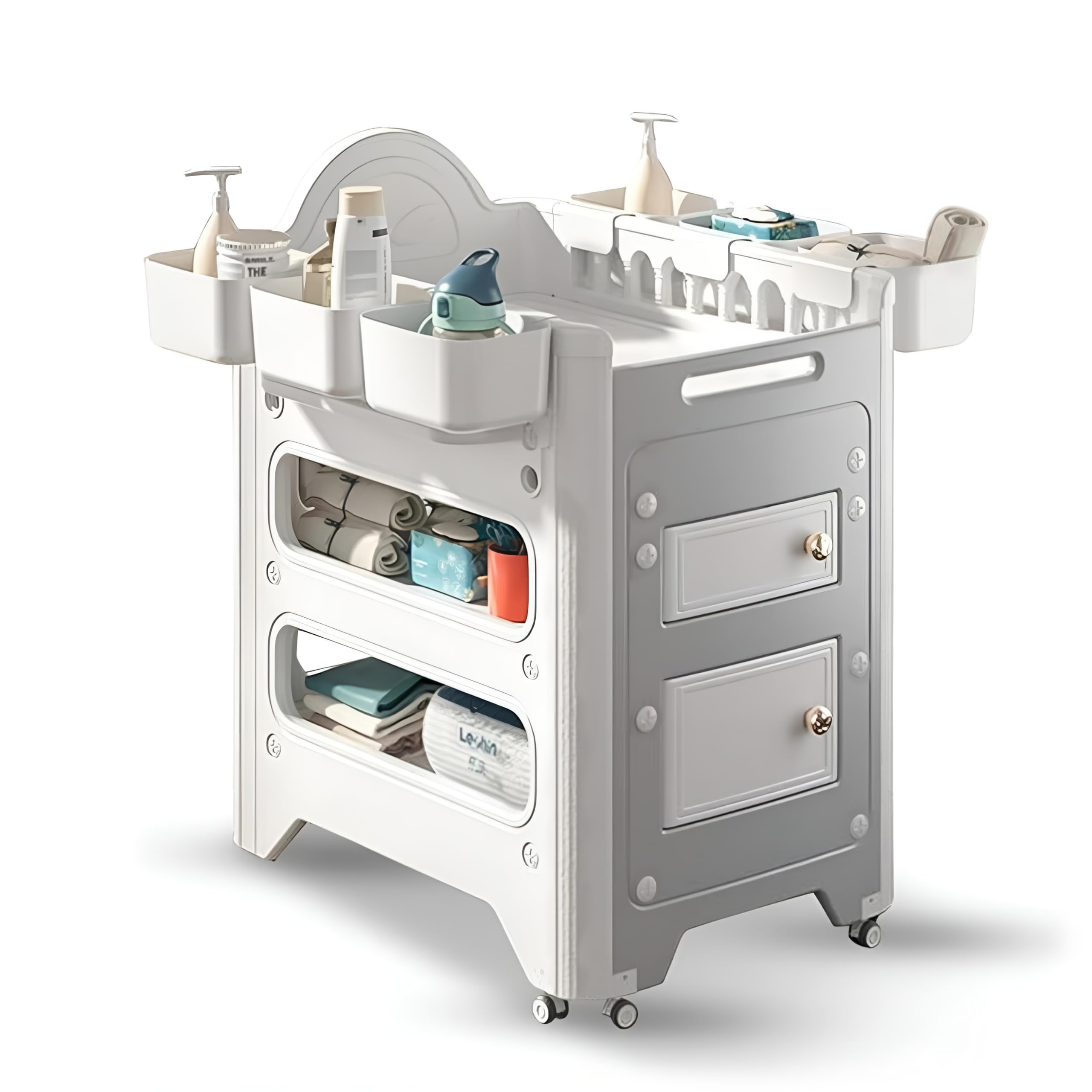 Little Cuddles Changing Table with Storage & Adjustable Height, Baby Changing Table, Portable Changing Table, Diaper Changing Station, Baby Changing Station, Easy Assembly Baby Diapering & Bathing