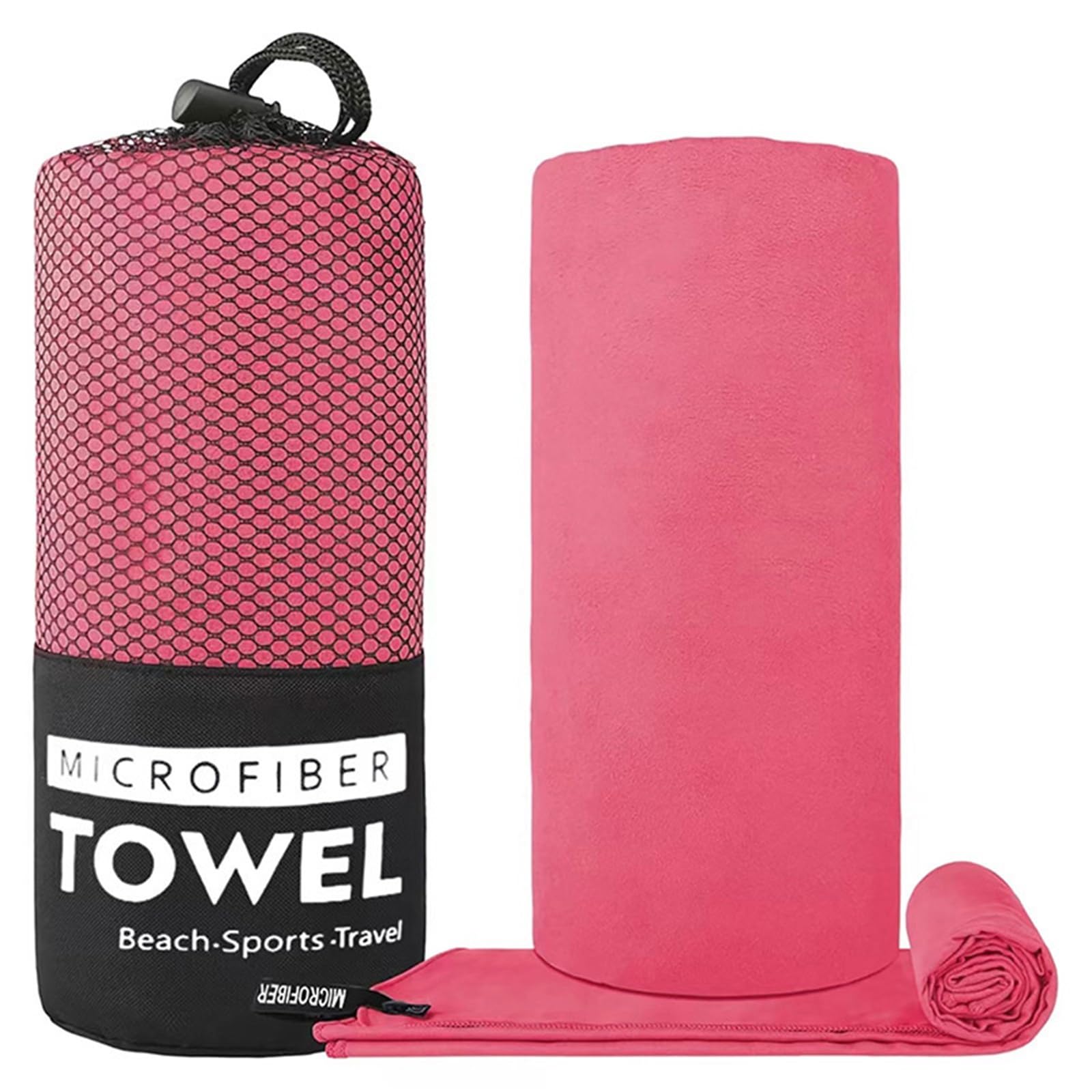 GMEqfhpOPS Quick-Drying Sports Towel Thick Sand Free Microfiber Quick Dry Towel, Super Absorbent Soft Swim BeachTowels for Men, Women Towels Bath(Rose red,40x80cm)