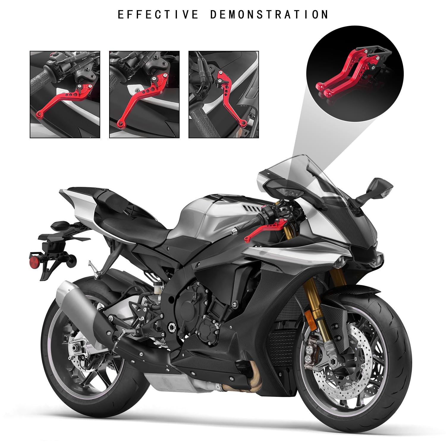 MFGZD CNC Moto Levier D'embrayage De Frein Court Réglable Pour MT-07 FZ07 14-24 / MT-09 14-24/ FZ09 14-15 / FJ09 15-24 / XSR900 16-18 / XSR155 09-24 / Tracer 900GT 18-20 / FZ6R 09-17 / XTZ700 20-24