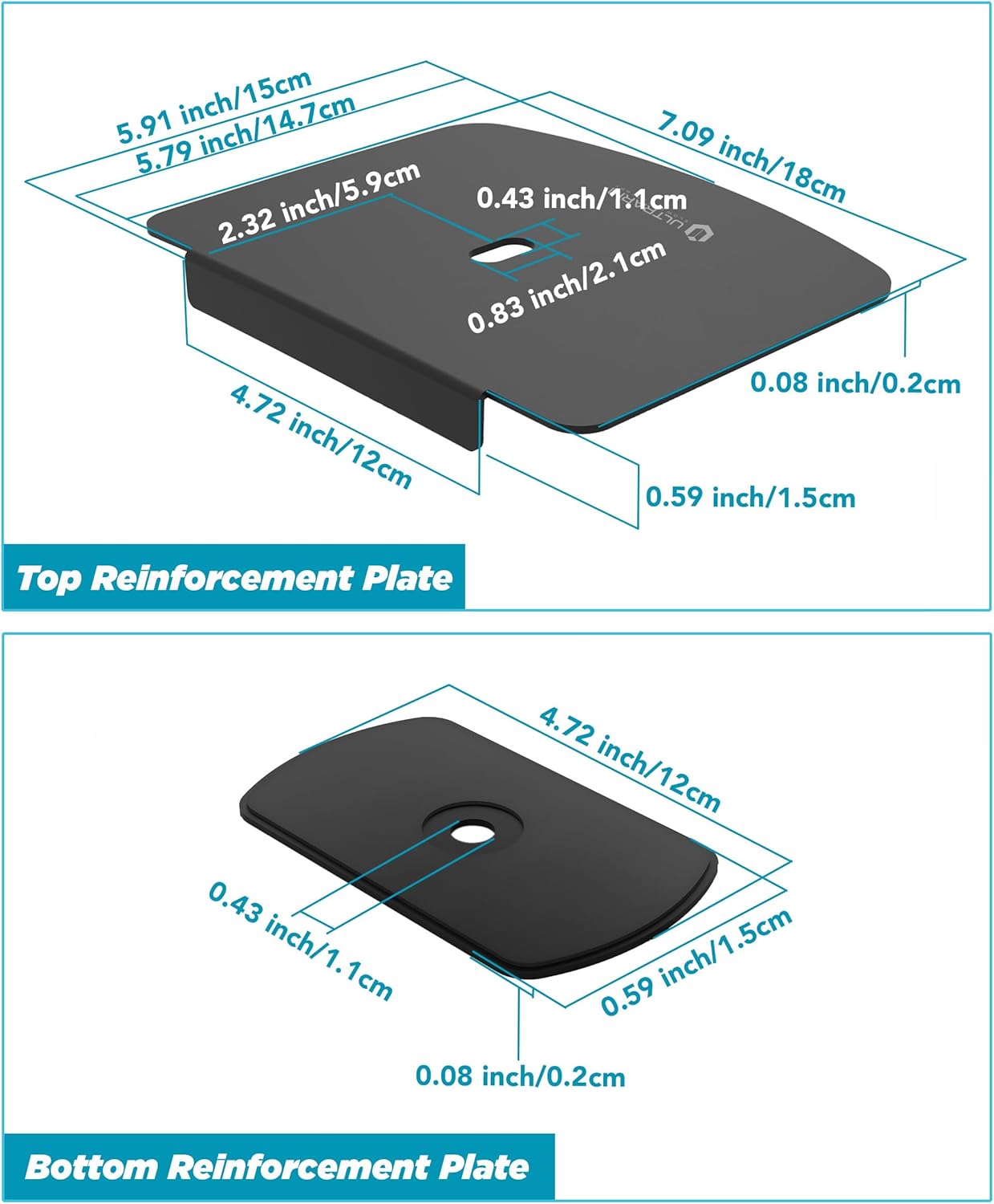Grommet mount installation with reinforcement plate.