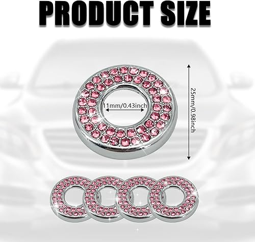 Miniatura 2 de BEYPOVK Paquete de 4 fundas brillantes para cerradura de puerta interior de automóvil, calcomanías de diamantes de imitación, tapas de pasador de