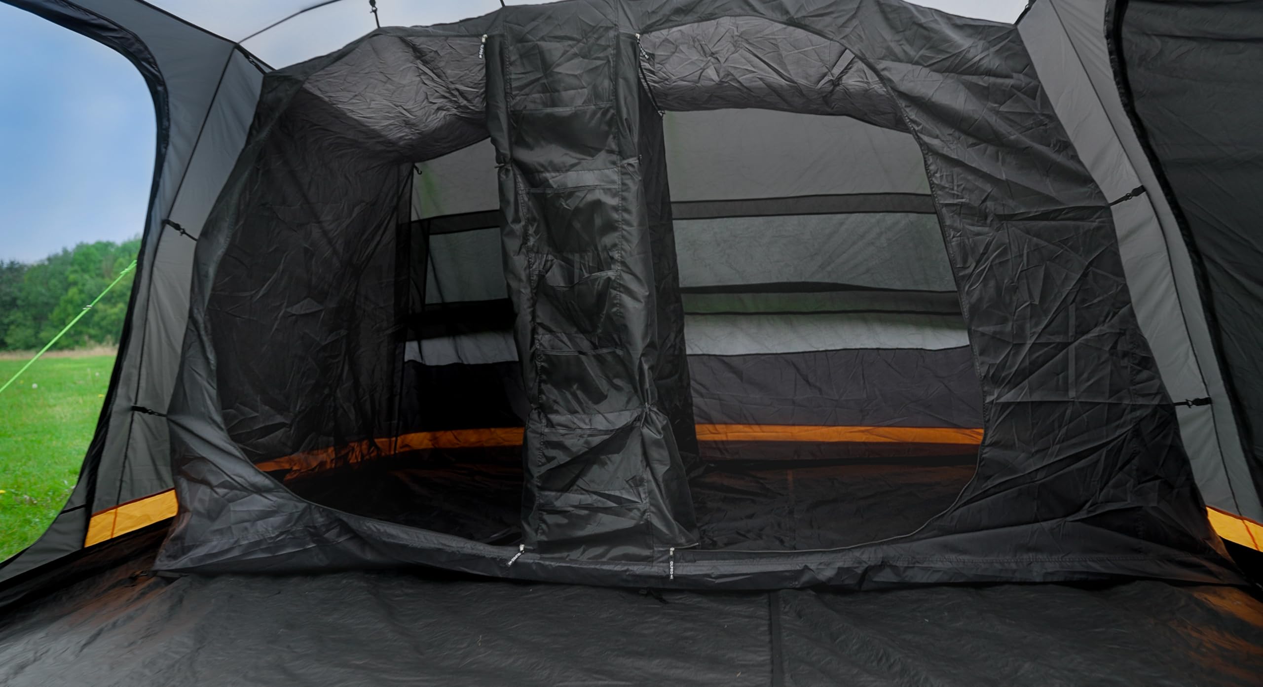 OLPRO Outdoor Leisure Products Kinver 5.0 - Tenda a tunnel con 5000 mm di altezza e protezione dai raggi UV, materiale di riproduzione, per famiglie e grandi gruppi, pali in fibra di vetro, rete