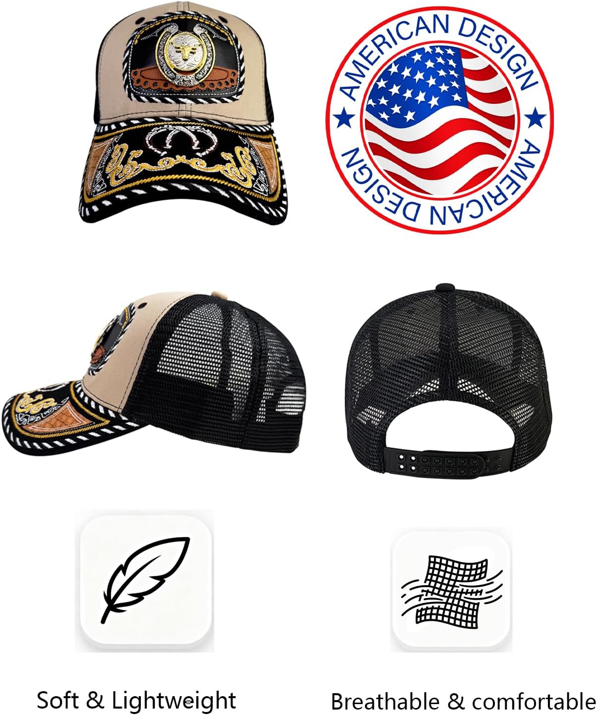 TOPACC Cowboy Hats for Women Western Trucker Hat for Country Concert