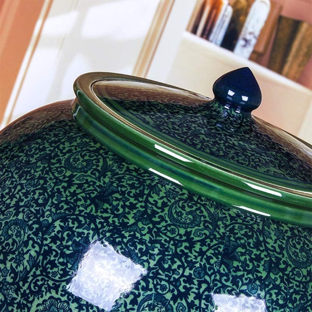 Food Storage Containe Rice Storage Containe Food Dispensers Dispenser for Rice Flour Storage Vintage Handmade Ceramic Cereal Container Household Large-Capacity Sealed Tank with Lid