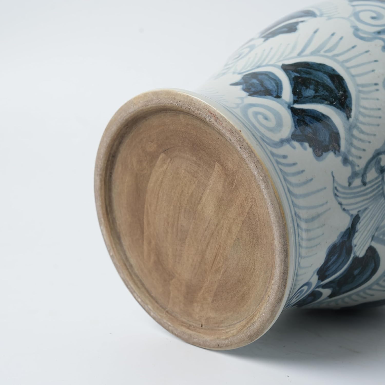Handmade 41" Ceramic Ginger Jar w/Lid - Classic Chinese Style Porcelain Jar Tea Storage for Home Decor DecorativeTemple Jar Centerpiece Vintage Accent Antique Vase (Dark Blue)