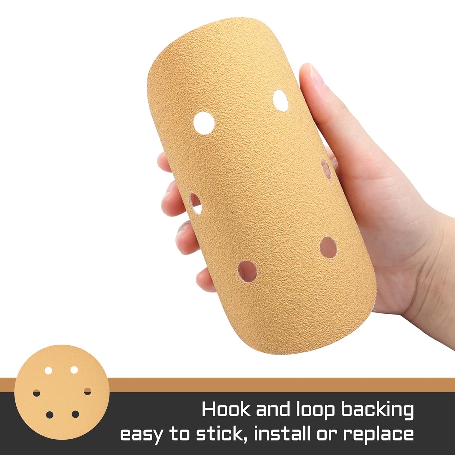 100 Pcs Dustless Hook and Loop Sanding Discs 6 Inches 6 Hole Round 80 Grit Sandpaper for Random Orbital Sander Glass Metal Automotive Polishing