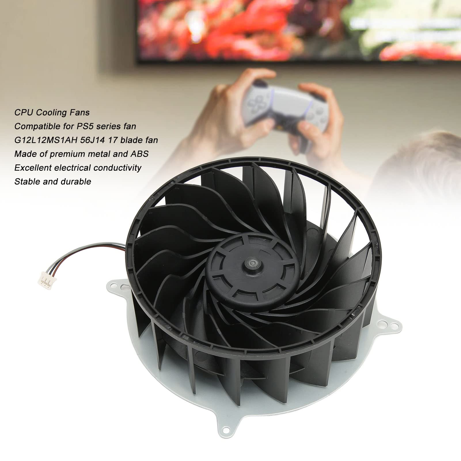 Ventilador de Refrigeración Interno Premium, 12V, 17 Aspas para Consola Serie, Alto Rendimiento, Reemplaza el Ventilador de Refrigeración de la CPU, Fácil Uso, 1 Pieza