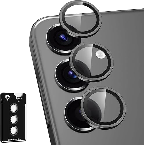 Miniatura 276 de Protector de lente de cámara para Samsung Galaxy S25 FE, cubierta individual de lente de vidrio templado con anillo de metal, [fuerte adsorción]