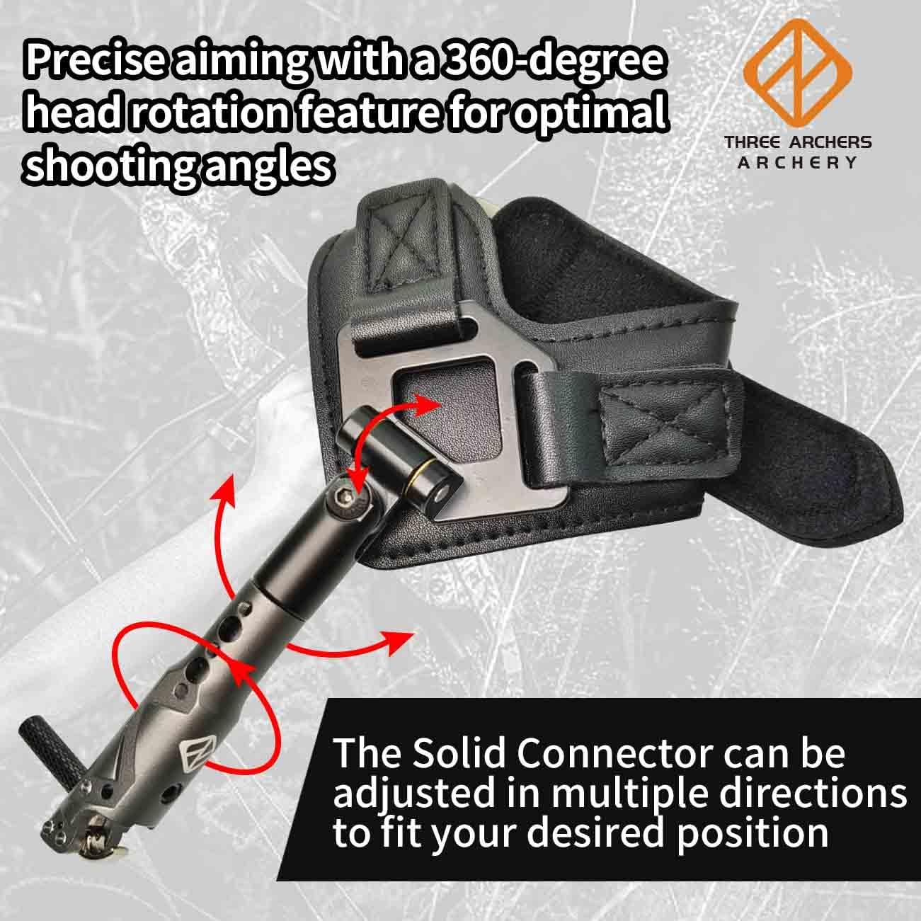 THREE ARCHERS Archery Bow Release Quick Shot Release Magnetic Auto-Trigger Single-jaw Release with Leather Buckle Wrist Strap Compound Bow Release Aid