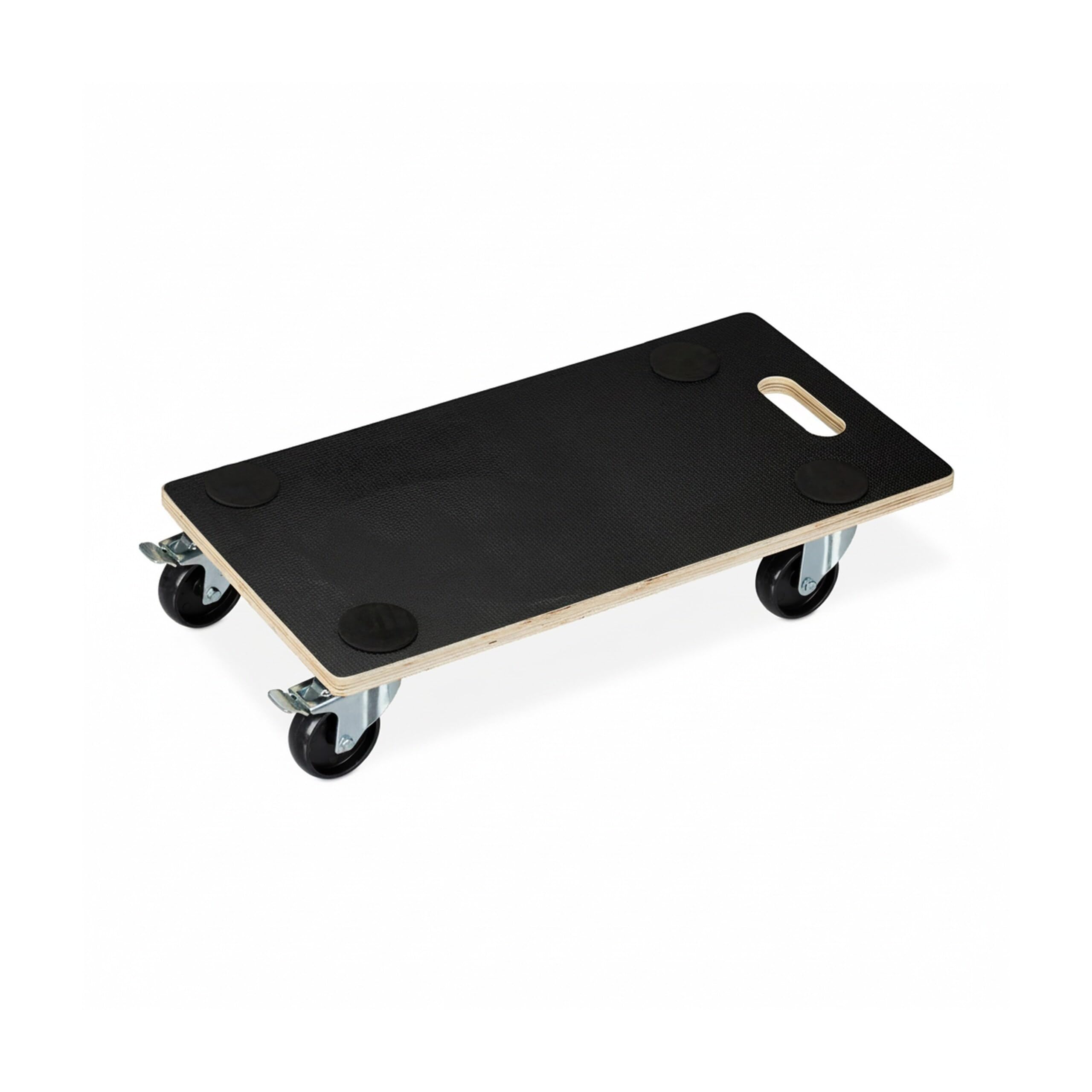 Relaxdays Carello Portapacchi con Freni, 400 kg, Ruote Girevoli, Rivestimento Antiscivolo, HLP: 11,5 x 58 x 30 cm, nero