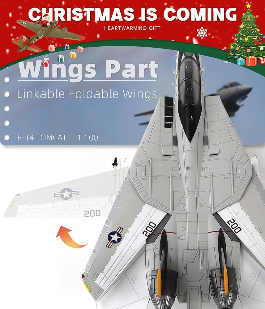 Amazon | NUOTIE 1/100 F-14 トムキャット 金属戦闘機モデル完成品